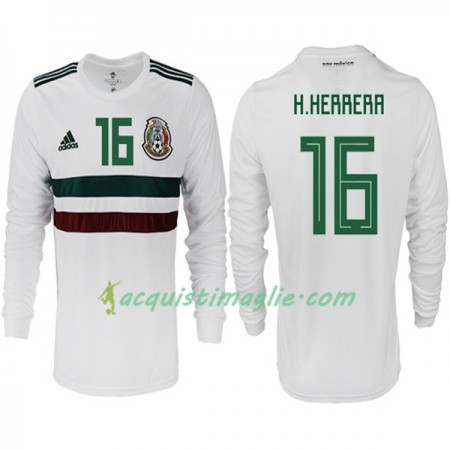 Divisa di Calcio Messico H.HERRERA 16 Trasferta Mondiali 2018 Manica Lunga